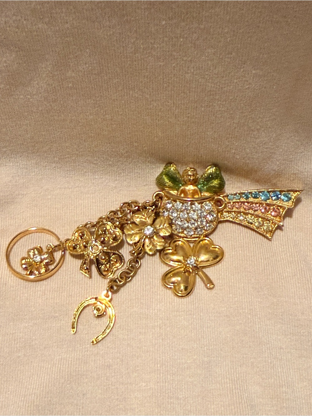 Vintage Kirks Folly Pot of Gold Lucky Brooch